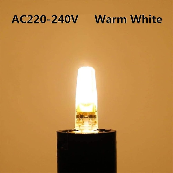 G4 Led 220v 3w 2700k varmhvit 160lm, silikonpærer Bytt ut tradisjonelle 30w halogenpærer, pakke med 5 enheter