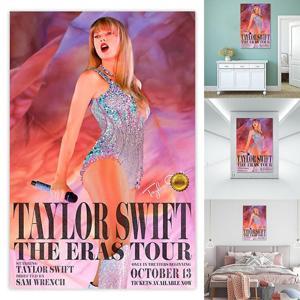 Taylor Swift plakat The Eras Tour Vægkunst 13. oktober Verdensturné Filmplakater Vægdekorationer Uindrammede fans Gaver 30*45cm
