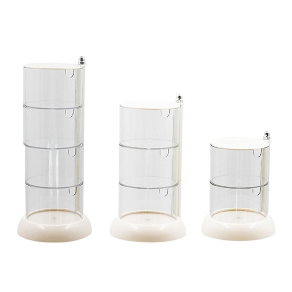 Meikkisienen säilytyslaatikko pyörivä puuteri-puhvipidike Beauty Egg Organizer white three layers