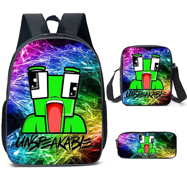 3 st Unspeakable Ryggsäck Crossbody Väska Pennfodral Set Presenter
