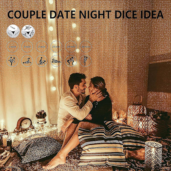 2 stk. Date Night Idea Par Gaver Til Kvinder Mænd Valentinsdag Gaver Minut Kærlighed Beslutning Terninger Til Ham Hendes Frække Spil Terninger Sjov Terning Gave