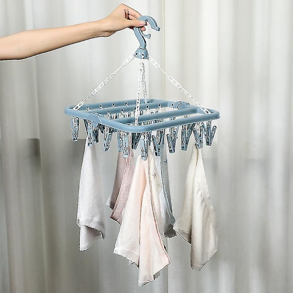 32 Klädnypor Tvättställning Sockor Underkläder Torkställning Handduksklämmor, 1 st -