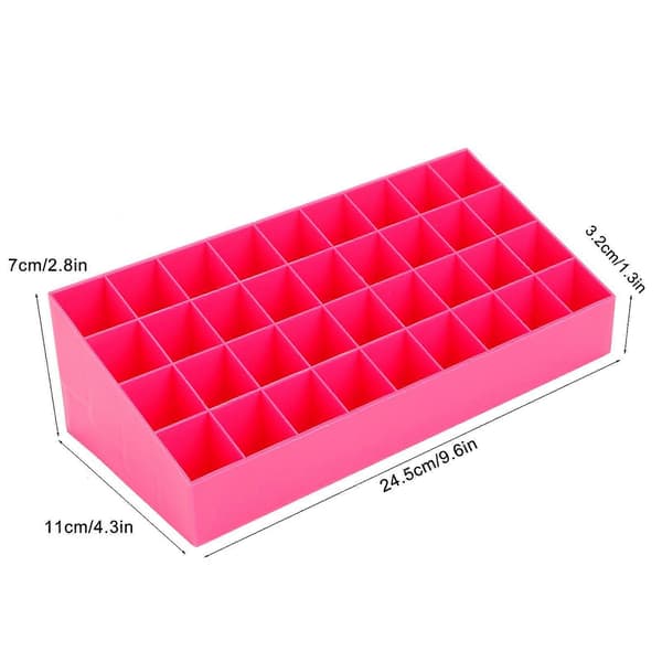 36 Gitre Makeup Organizer Opbevaringsboks Display Stand Kosmetisk Desktop Læbestift Rack Beholder Pink