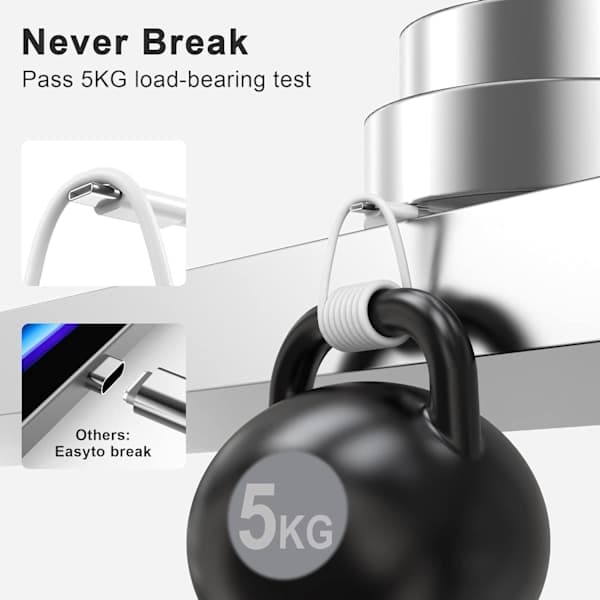 USB-C til USB-C-kabel 1,8 m 60W 3-pak, USB-C-kabel til opladning af iPhone 16 15, Type C til Type C hurtigopladningskabel Kompatibel