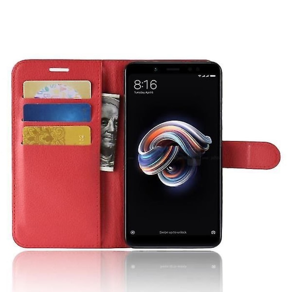 Xiaomi Redmi Note 5 Kotelo - PU Nahkainen Käännettävä Lompakkokotelo Iskunkestävällä Jalustalla Xiaomi Redmi Note 5 Suoja