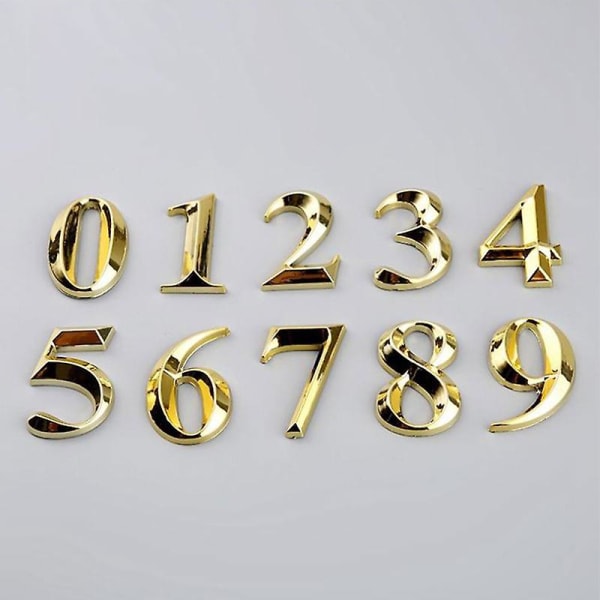 1 st Höjd 5 cm Gyllene Hemdekal Adress Dörretikett Guld Modernt husnummer