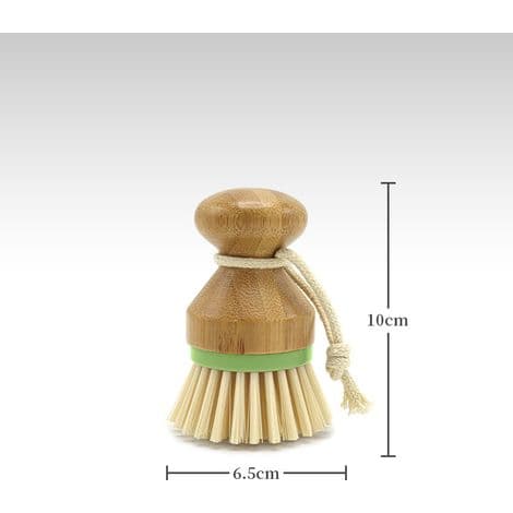 1 st Bambu Palmborste (Grön), Skurborste för Rengöring av Diskar, Grytor och Köksvaskar