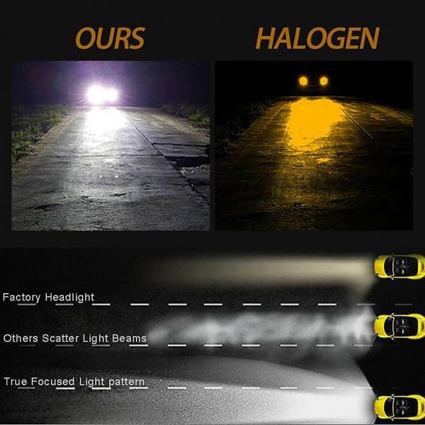 2x Hvit/gul Switchback LED Front Blinklys Parkerings DRL Pærer 7528 B