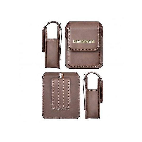 Premium läder bältesklämma hölster midja bärande hängande väska case för Samsung Galaxy Z Flip 4/z Flip 3 Brown
