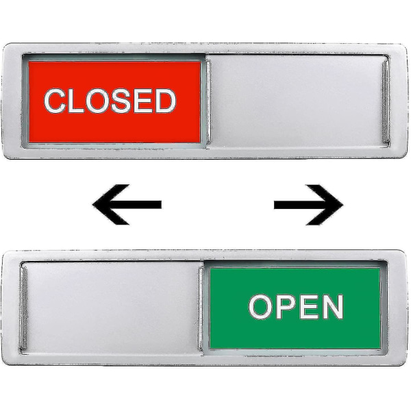 Åbent lukket skilt, åbne skilte Privat skydedørsskilt Indikator C Silver-open close sign