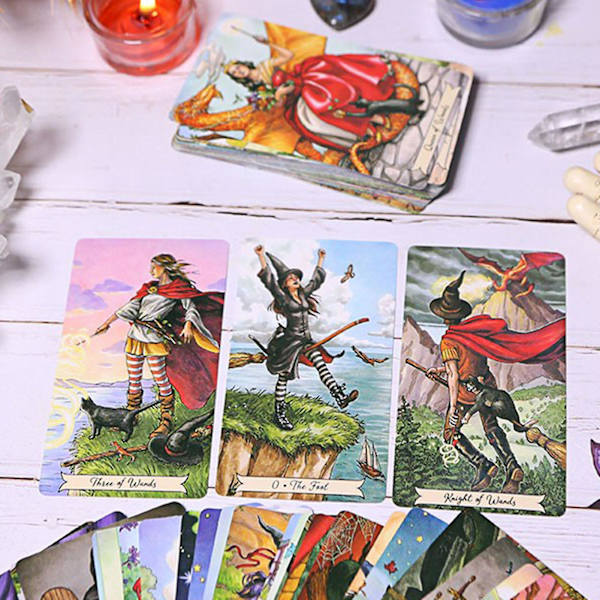 78 stk./sæt Tarotkort Heksemønster Delikat Kunstpapir Hverdagsh Hex 78 Kort Tarot Til Fest Jiyuge