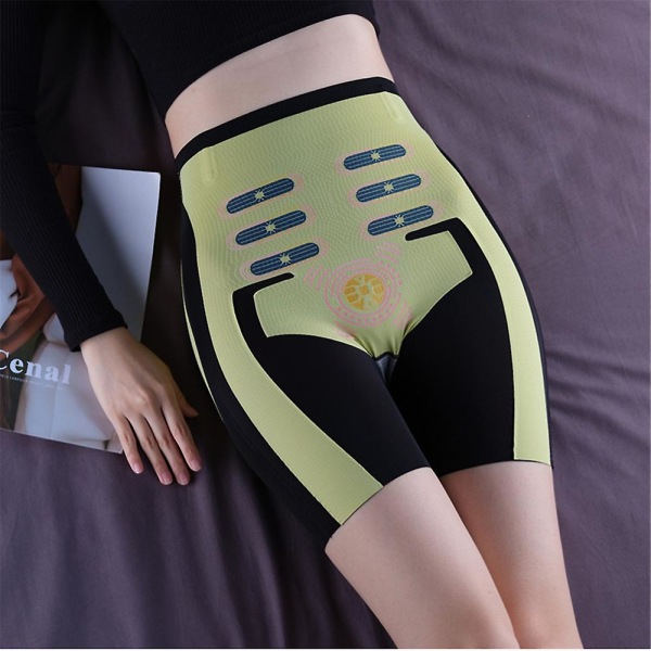 Kvinders mavekontrol, sømløs kropsform Fibergenopretning Hofteløft, grafen honeycomb-stramning shorts til kropsform Black L