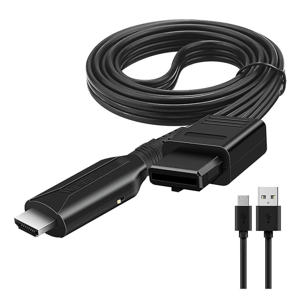HD N64 til -kompatibel omformer HD Link-kabel for N64//SNES Plug and Play 1080P -Kompatibel konvertering Black