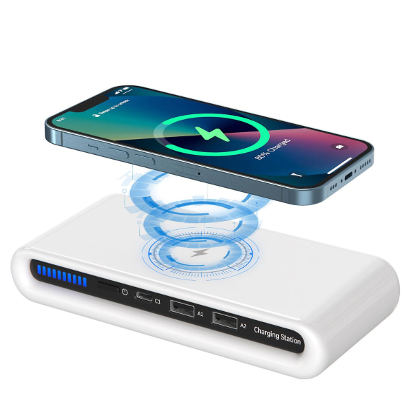 Trådlös snabbladdningsdocka multiport laddstation för Android/iOS-enheter