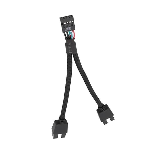 2 stk. Computer Bundkort USB Forlængerkabel 9 Pin 1 Hun Til 2 Han Y Splitter Audio Hd Forlænger