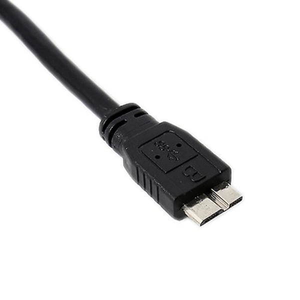 Svart Dubbel A till Micro-B USB 3.0 Y-kabel för Sumsang Galaxy S5 Note 3 USB HUB