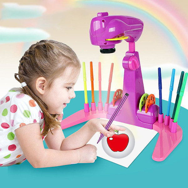 Projektionsritpussel Leksaksset Multifunktionell Tidig Pedagogisk Leksak Födelsedag Julklapp Purple
