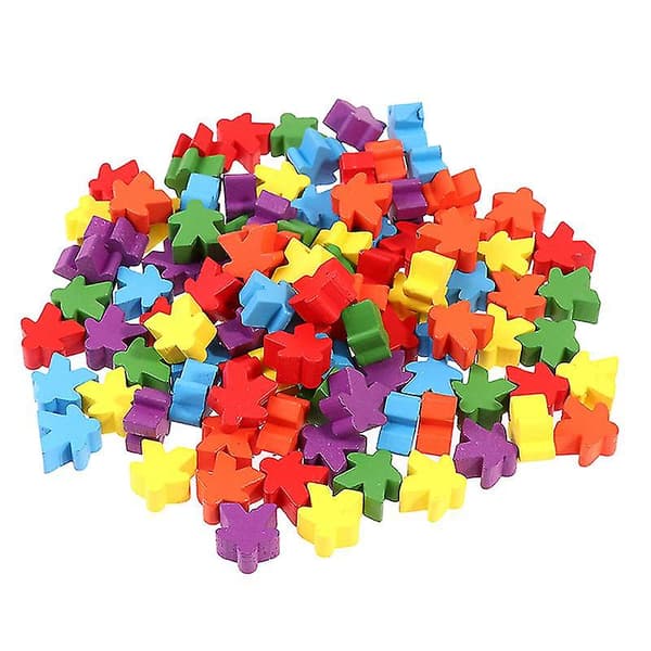 100 trä Meeples 16mm Extra Brädspelsbitar Pjäser Schackpjäser Bulk Ersättning