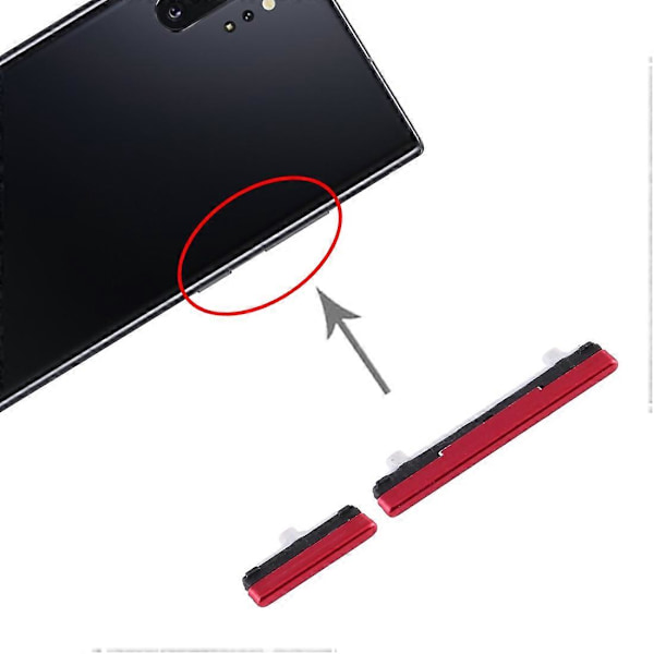 För Samsung Galaxy Note10+ Strömknapp och Volymkontrollknapp Red