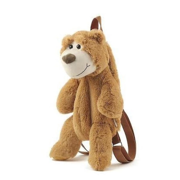 Naisten reppu uusi pehmonukke casual laukku Personality Cartoon Bear B2305 Camel Brown