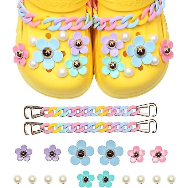 Kukkakorut tytöille ja naisille, kenkäkorut tytöille ja naisille, kenkäkorut Croc Bling -kengänkoristeluilla Colorful
