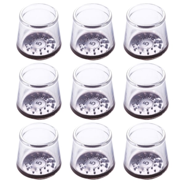 INF Möbeltassar / skydd för möbelben 16-pack Transparent+Brun S