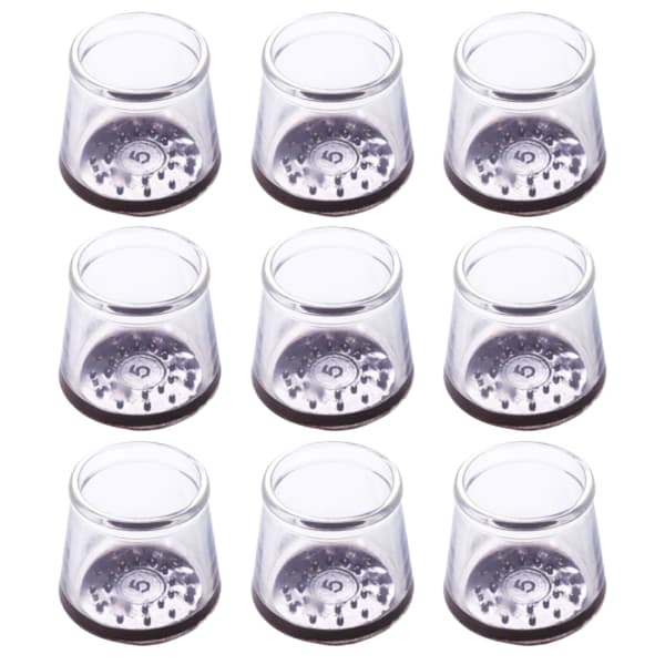 Möbeltassar / skydd för möbelben 16-pack Transparent+Brun S