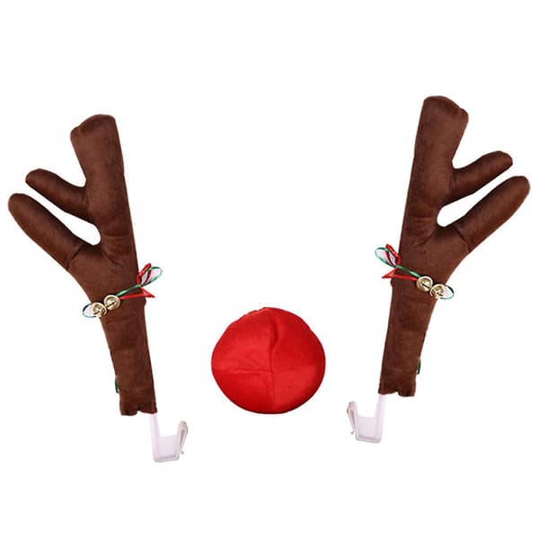 Julbilsdekoration Älg & Nos-set Ren Xmasdekor Brown