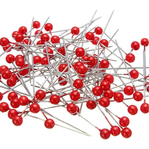 800 kpl 3,5 cm pyöreä helmipääneulat pukeutumisneulat Korsage Kukkakaupat Häät Ompeluneulat (punainen)