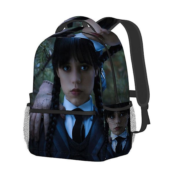 Wednesday Addams Karakter Fuld Print Rygsæk Dobbelt Skuldertaske Til Studerende 3