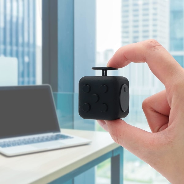 Fidget Toy Cube Toy Sensorisk leksak Stressleksak Ångestlindring Toy Killing Time Fingerleksak för kontor Klassrumsleksakspresent - svart