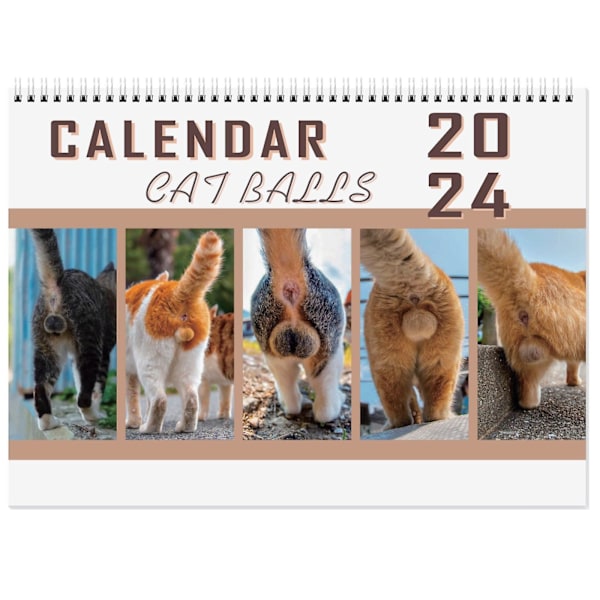 Väggkalender Kattrumpa 2024 För Kattälskare - Rolig Kattkalender White One Size
