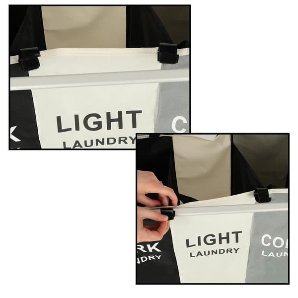 Foldable Laundry Basket with 3 Compartments – 135 Liters