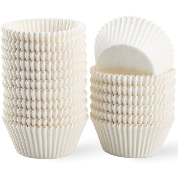 Standard naturlige cupcake liners 500 count, ingen lugt, fødevarekvalitet og fedttætte bagebægre Papir, hvid