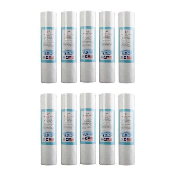 10 st ersättningsfilter för vattensediment (5 mikrometer) 2,5 tum x 10 tum patroner