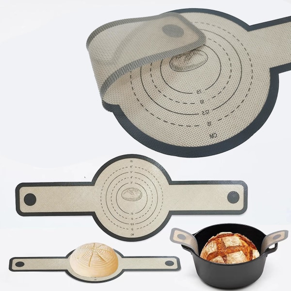 2 stk. Deig Bakematte Varmebestandig Non-Stick Silikon Brødslingsmatte Gjenbrukbar Brødmatte for Hjemmekjøkken