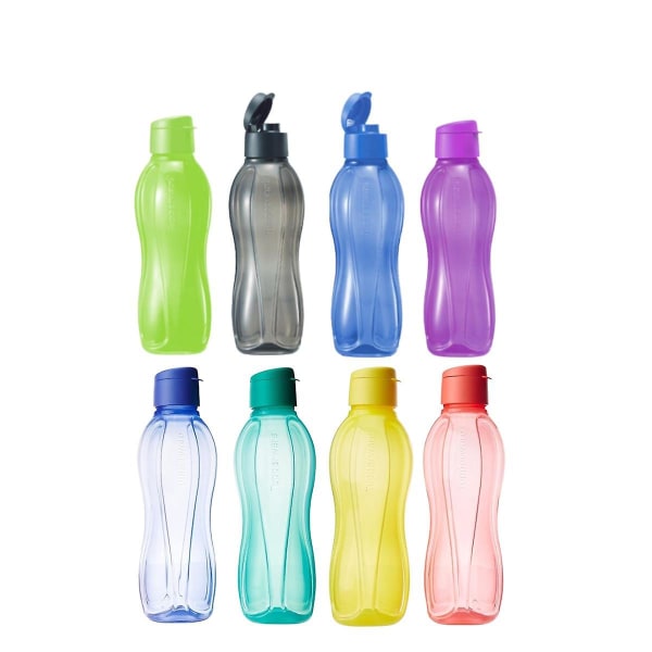 Tupperware Eco Bottle Flip Top 1l Blå/rød/sort/gul/grøn Black OneSize