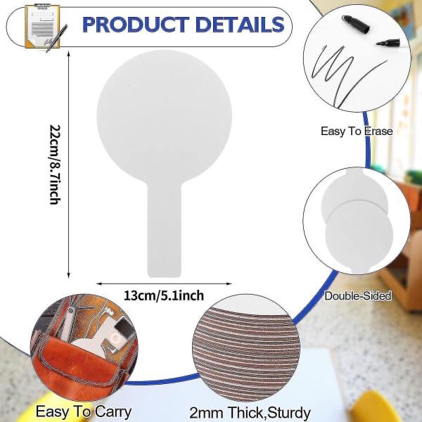 50 stycken Dry Erase Svarspaddlar Handhållna dubbelsidiga paddlar
