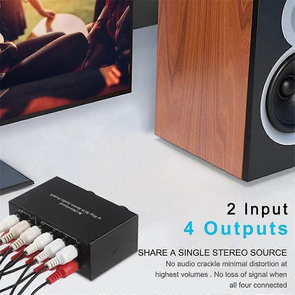 Bi-Directionell 4-veis Stereo Audio Switch L/R Audio Switcher