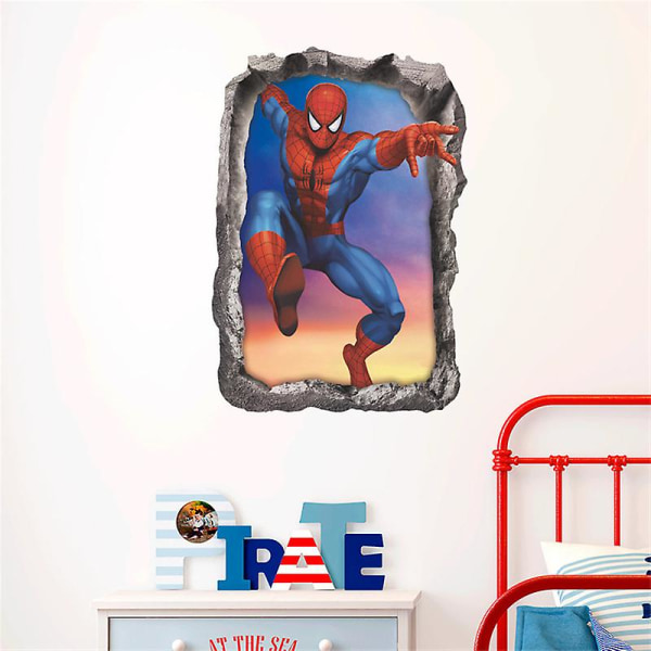 3d Hulk Spiderman Tapetklistermærke Til Børneværelse Baby Dreng Soveværelse Selvklæbende Hjem Vægdekoration Vinyl Decals Avengers Vægmaleri PA14249-N