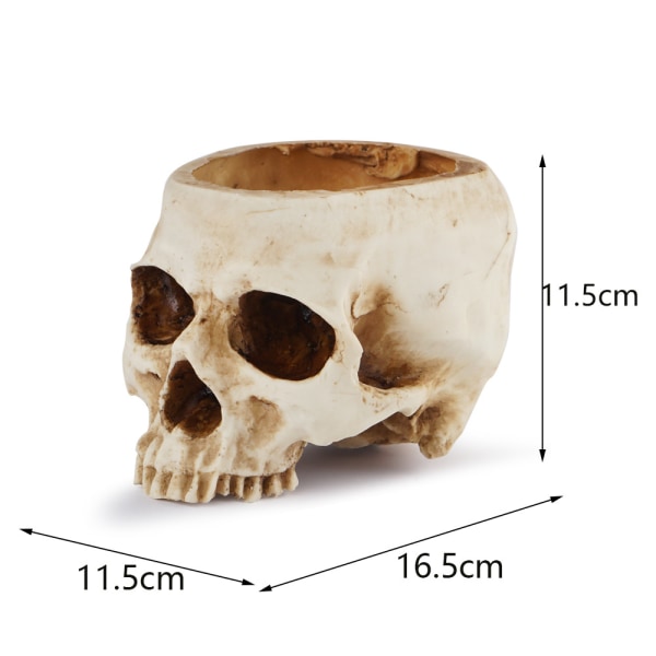 Skrekkskaller formet halloween-pyntholder, hodeskallekugler dekor for hodeskalleplantekrukke, godteriholder