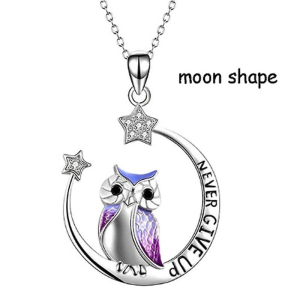 Lady Owl hänge halsband Moon Star smycken gåva