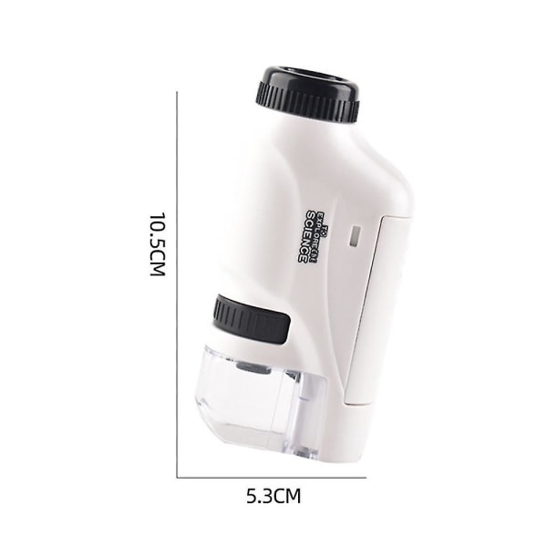 Håndholdt minimikroskop 60x-120x Led lysmikroskop Barnegaver White
