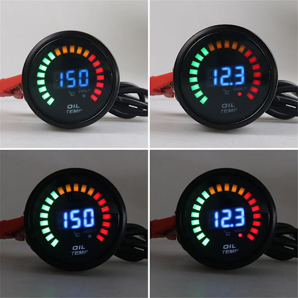 2\" 52mm Blå Digital LED Voltmeter Elektronisk Spændingsmåler Tonet Linse Universal Dz