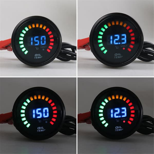 2\" 52mm Blå Digital LED Voltmeter Elektronisk Spänningsmätare Tonad Lins Universal Dz