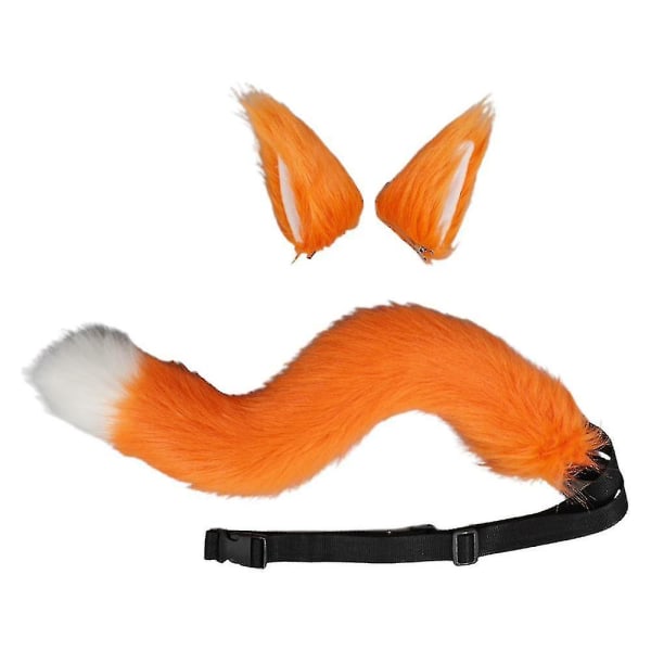 sysy Faux Fur Cat Fox Wolf Furry hale og klipsører for Halloween Party Kostymetilbehør D