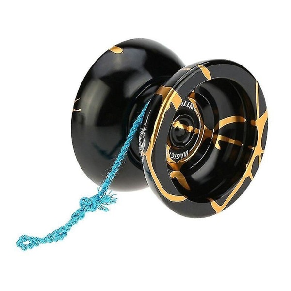 Magicyoyo N11 alumiiniseos Ammattimainen yoyo Responsive Yoyo Ball (musta kultainen) laukku, hansikas 5 lankaa