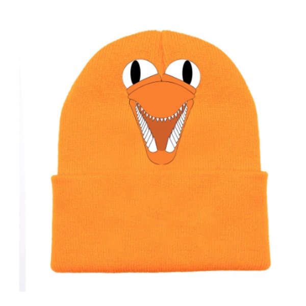 Rainbow Friends neulottu hattu printed hattu Lasten talvipukki Light Orange