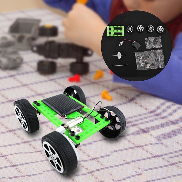 Barn Mini Sun Power Solar Car Model Kids DIY Scientific Assembly Toy Educational Toy