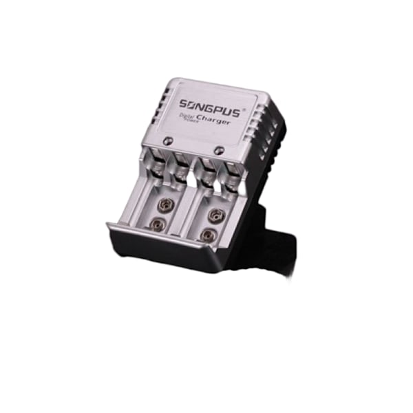 4x Batteriladdare - AA, AAA & 9V Batterier Silver